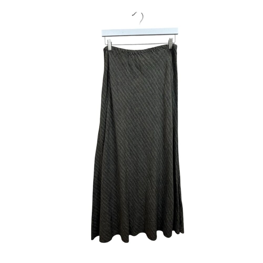 CP Shades Gray Stripe Bias Cut Maxi Skirt Size Large